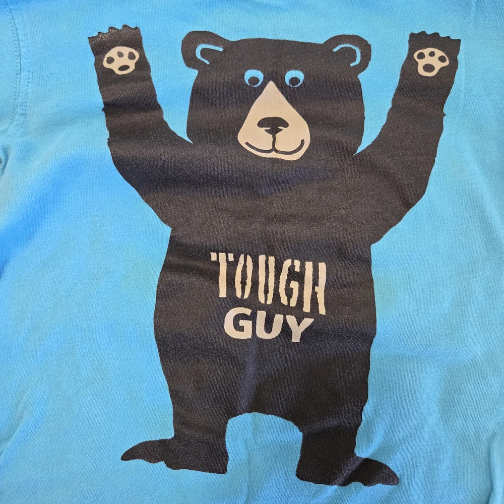 Carter's 18 Month Black Bear Tough Guy Graphic Long Sleeve Blue Tee